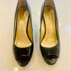 Bandolino Black Patent Peep Toe Heels